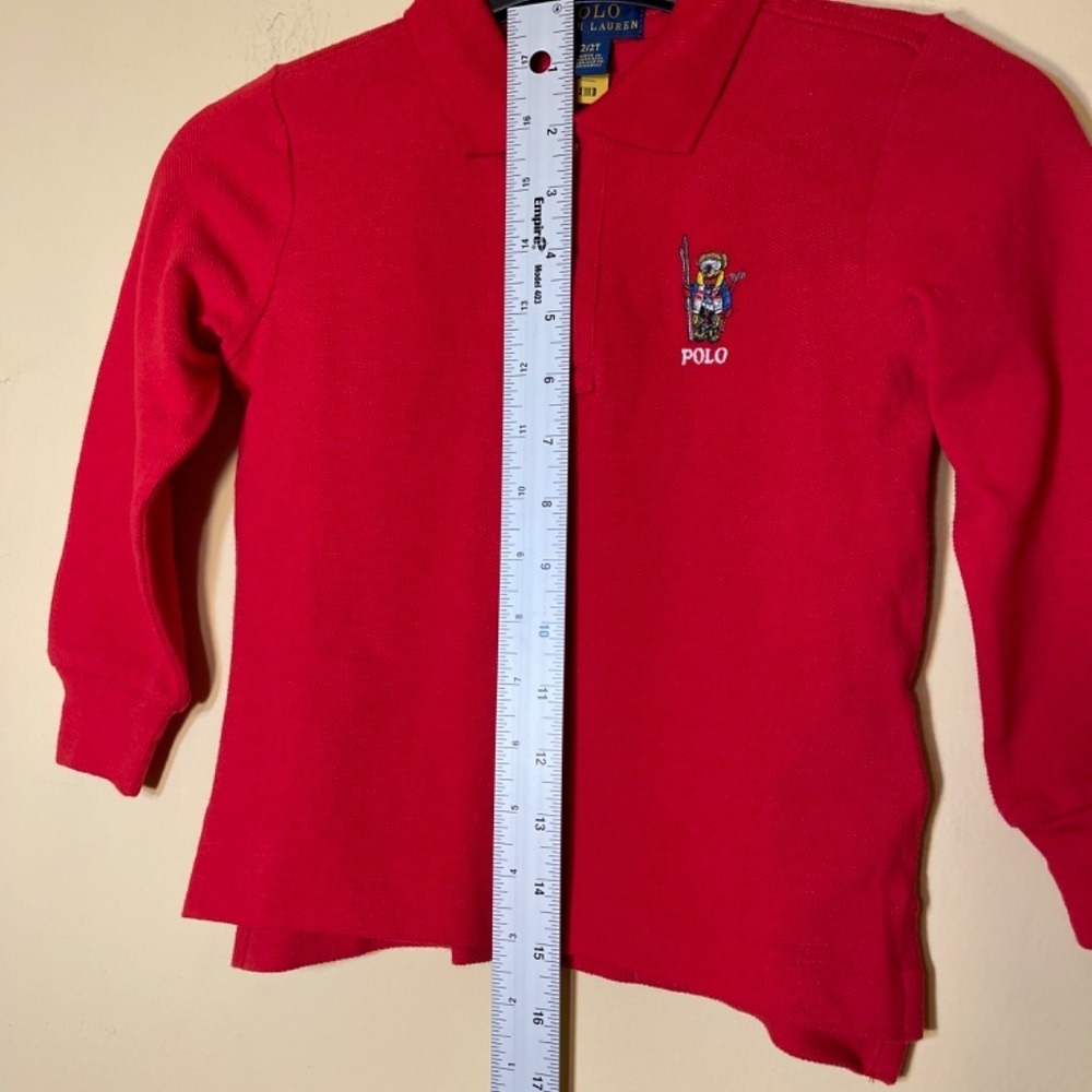 Ralph Lauren Bear Ski Red Kids Polo Shirt - Picture 6 of 6